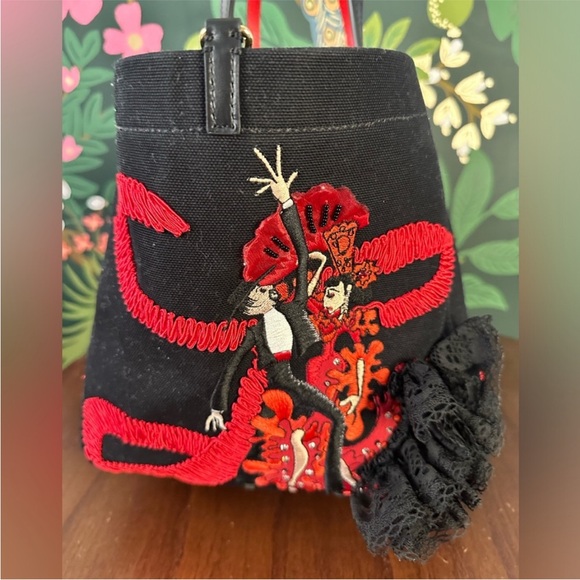 CHRISTIAN LOUBOUTIN♥️🖤💃Flamencaba Tote in Embroidered Toile PRISTINE CONDITION - Picture 12 of 15